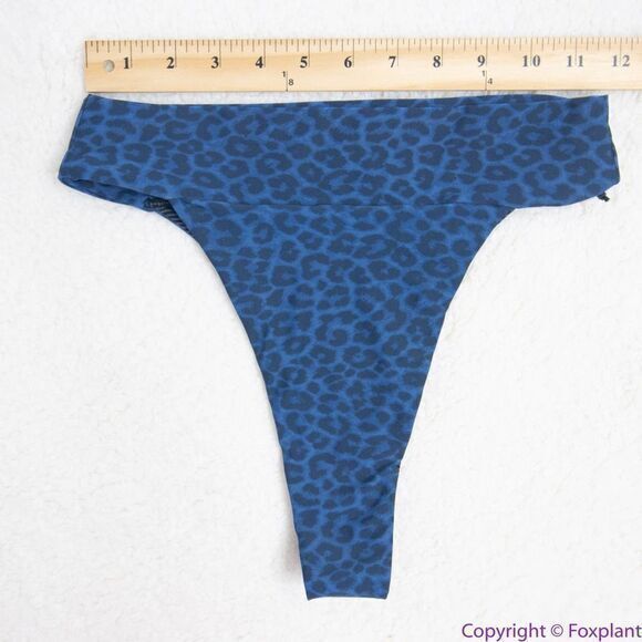 NEW Acacia Mateo bikini bottom leopard animal print blue Amur, L - Picture 8 of 16